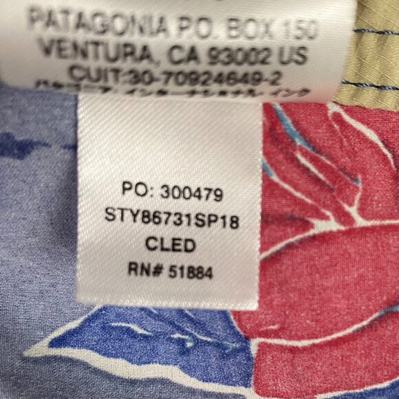 Patagonia Wavefarer Board Shorts Men's 40 Swim Trunks Floral Tropical Drawstring - Picture 7 of 12